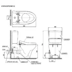 Bồn cầu TOTO CS945PDW11#XW 2 khối (thoát ngang), nắp điện tử TCF4911Z - Ảnh 10