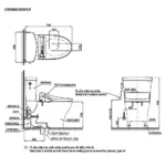 Bồn cầu TOTO CS986CGW15#XW 2 khối (Giấu dây) nắp điện tử TCF24460AAA - Ảnh 14