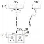 Chậu chén AMERICAN STADARD FFASX123 chậu đôi (lắp dương) - Ảnh 2