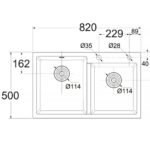Chậu chén AMERICAN STADARD FFASX902 chậu đôi (lắp dương hoặc âm) - Ảnh 2