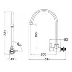 Vòi chén CAESAR K036C lạnh, gắn tường - Ảnh 6