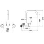 Vòi chén CAESAR K535C nóng lạnh, gắn tường - Ảnh 5