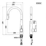 Vòi chén CAESAR K905C nóng lạnh, dạng dây rút - Ảnh 7