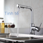 Vòi chén CAESAR K915C nóng lạnh, dạng dây rút - Ảnh 4