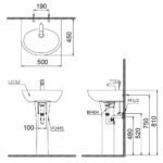 Chậu rửa mặt lavabo CAESAR L2152 treo tường - Ảnh 9
