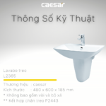 Chậu rửa mặt lavabo CAESAR L2365 treo tường - Ảnh 8