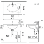 Chậu rửa mặt lavabo CAESAR L5113 âm bàn - Ảnh 5
