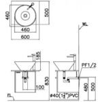 Chậu rửa mặt lavabo CAESAR L5222 đặt bàn - Ảnh 7