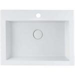 Chậu rửa mặt lavabo CAESAR LF5017 dương vành (bao gồm ống xả và nắp sứ)