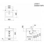 Bộ tủ lavabo CAESAR LF5017 + EH15017AW7V treo tường - Ảnh 6