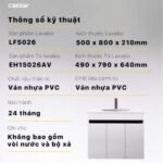Bộ tủ lavabo CAESAR LF5026 + EH15026AV treo tường - Ảnh 6
