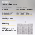 Tủ lavabo CAESAR EH05028ASV treo tường - Ảnh 5