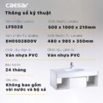 Bộ tủ lavabo CAESAR LF5028 + EH05028DDV treo tường - Ảnh 6