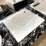 Chậu rửa mặt lavabo CAESAR LF5038 dương vành (bao gồm ống xả và nắp sứ) - Ảnh 2