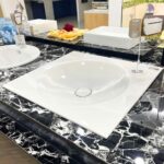 Chậu rửa mặt lavabo CAESAR LF5038 dương vành (bao gồm ống xả và nắp sứ) - Ảnh 7