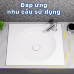 Chậu rửa mặt lavabo CAESAR LF5038 dương vành (bao gồm ống xả và nắp sứ) - Ảnh 4
