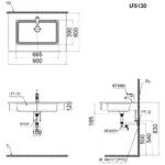 Chậu rửa mặt lavabo CAESAR LF5130 âm bàn (bao gồm ống xả và nắp sứ) - Ảnh 6