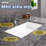 Chậu rửa mặt lavabo CAESAR LF5130 âm bàn (bao gồm ống xả và nắp sứ) - Ảnh 4