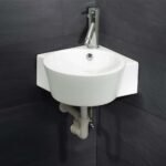 Chậu rửa mặt lavabo CAESAR LF5238 treo tường, dạng góc - Ảnh 5