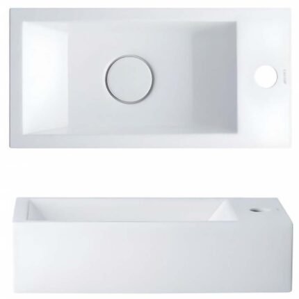 Chậu rửa mặt lavabo CAESAR LF5239L đặt bàn hoặc treo tường (bao gồm ống xả và nắp sứ)
