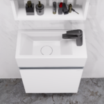 Chậu rửa mặt lavabo CAESAR LF5239S đặt bàn hoặc treo tường (bao gồm ống xả và nắp sứ) - Ảnh 3