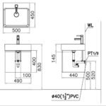 Bộ tủ lavabo CAESAR LF5253 + EH05253AWV treo tường - Ảnh 3