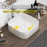 Chậu rửa mặt lavabo CAESAR LF5256 đặt bàn (bao gồm ống xả và nắp sứ) - Ảnh 6