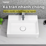 Chậu rửa mặt lavabo CAESAR LF5259 đặt bàn (bao gồm ống xả và nắp sứ) - Ảnh 4