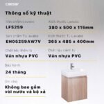 Bộ tủ lavabo CAESAR LF5259 + EH05259AW7V treo tường - Ảnh 6