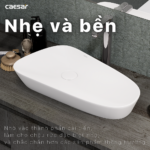 Chậu rửa mặt lavabo CAESAR LF5260 đặt bàn (bao gồm ống xả và nắp sứ) - Ảnh 5