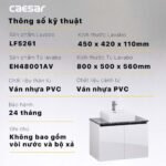 Bộ tủ lavabo CAESAR LF5261 + EH48001AV treo tường - Ảnh 7