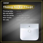 Chậu rửa mặt lavabo CAESAR LF5370 dương vành (bao gồm ống xả và nắp sứ) - Ảnh 5