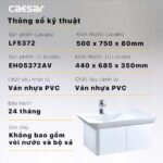 Bộ tủ lavabo CAESAR LF5372 + EH05372AV treo tường - Ảnh 6