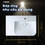 Chậu rửa mặt lavabo CAESAR LF5374 dương vành (bao gồm ống xả và nắp sứ) - Ảnh 5
