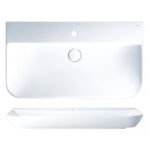 Chậu rửa mặt lavabo CAESAR LF5376 dương vành (bao gồm ống xả và nắp sứ)