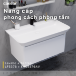 Chậu rửa mặt lavabo CAESAR LF5376 dương vành (bao gồm ống xả và nắp sứ) - Ảnh 3