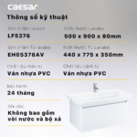 Tủ lavabo CAESAR EH05376AV treo tường - Ảnh 5