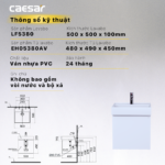 Bộ tủ lavabo CAESAR LF5380 + EH05380AV treo tường - Ảnh 7
