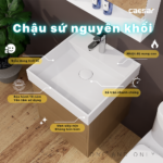 Bộ tủ lavabo CAESAR LF5380 + EH05380DWV treo tường - Ảnh 2