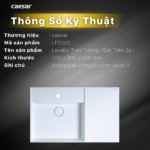 Chậu rửa mặt lavabo CAESAR LF5382 đặt bàn (bao gồm ống xả và nắp sứ) - Ảnh 6