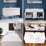 Bộ tủ lavabo CAESAR LF5388 + EH05388AV treo tường - Ảnh 7