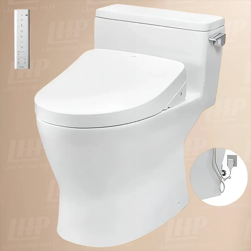 Bồn cầu TOTO MS188VKW11#XW Bồn cầu TOTO MS188VKW11#XW/ T53P100VR 1 khối nắp điện tử TCF4911Z , xả gạt - Ảnh 1
