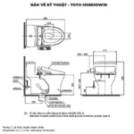 Bồn cầu TOTO MS855DW18#XW 1 khối, nắp điện tử TCF23710AAA - Ảnh 12