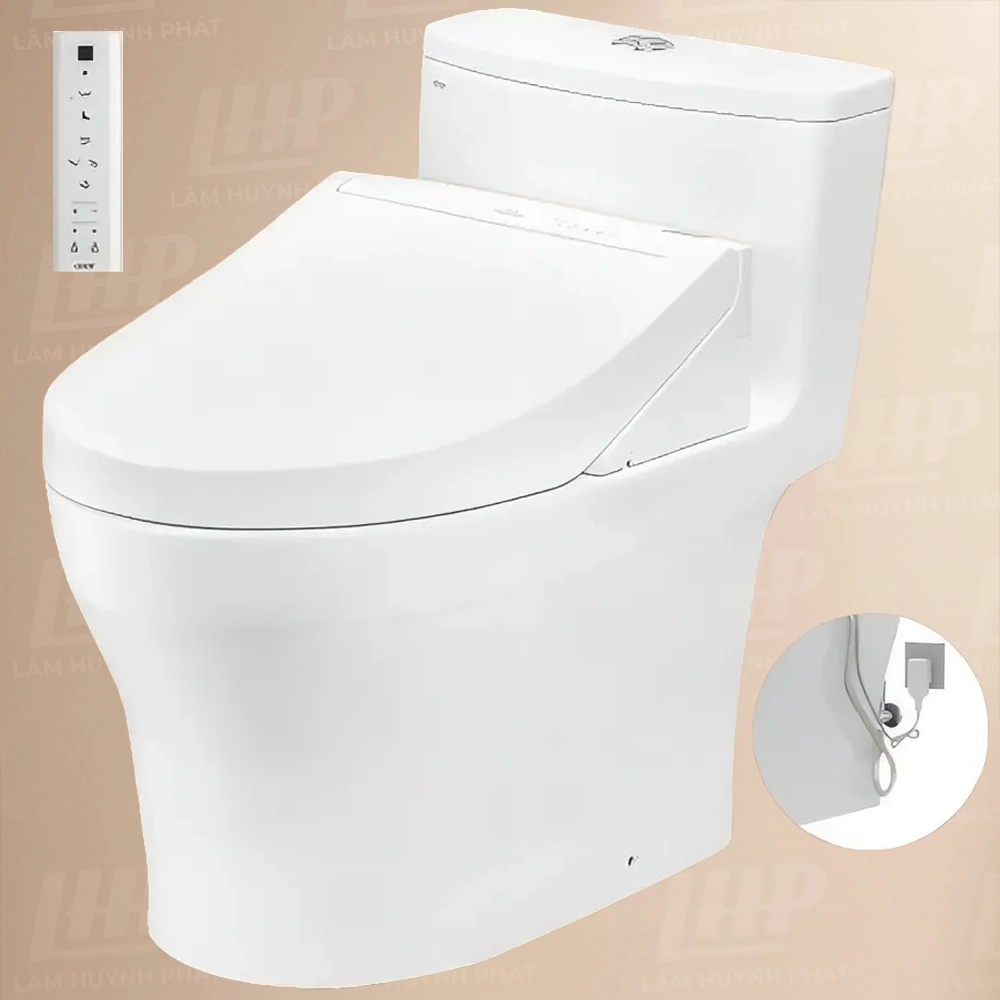 Bồn cầu TOTO MS885CDW14#XW Bồn cầu TOTO MS885CDW15#XW 1 khối (Giấu dây) nắp điện tử TCF24460AAA - Ảnh 1