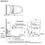 Bồn cầu TOTO MS887CRW15#XW 1 khối (Giấu dây) nắp điện tử TCF24460AAA, xả gạt - Ảnh 2