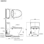 Bồn cầu TOTO MS887RE2#XW 1 khối nắp rửa cơ TCW07S, xả gạt - Ảnh 12