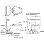 Bồn cầu TOTO MS887CRW17#XW 1 khối (Giấu dây), nắp điện tử Washlet TCF23460AAA C2, xả gạt - Ảnh 12