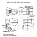 Bồn cầu TOTO MS904E4 1 khối nắp rửa cơ TCW1211A - Ảnh 7