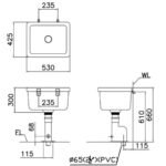 Chậu giặt CAESAR SS558AS, xả thoát sàn (bao gồm bộ xả BF559S) - Ảnh 6