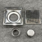 Phễu thoát sàn CAESAR ST1414L vuông 140x140 mm (Ø90) - Ảnh 2